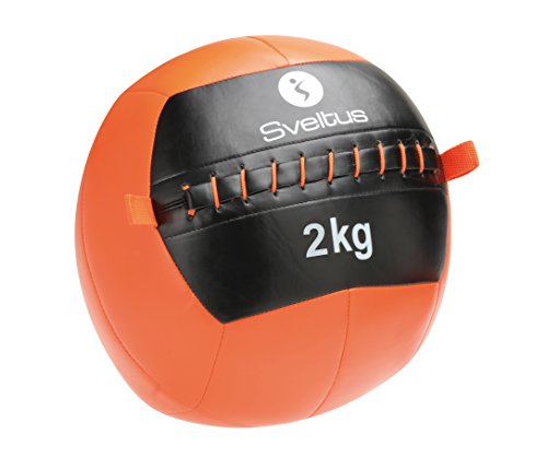 Sveltus Wall Ø 35 cm-2kg Medizin Ball Unisex Erwachsene, Orange und Schwarz von sveltus