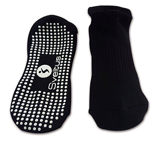 Sveltus rutschfeste Größe L Socken Yoga/Pilates Unisex Erwachsene, schwarz von sveltus