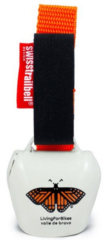 swisstrailbell Fahrradklingel "Mexico Edition" White Bell: Orange Mariposa, orangenes Band swisstrailbell Fahrradklingel "Mexico Edition" White Bell: Orange Mariposa, orangenes Band von swisstrailbell