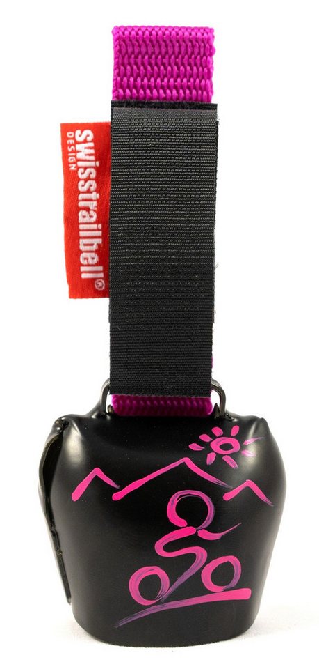 swisstrailbell Fahrradklingel swisstrailbell® Black mit pinkem MTB, pinkes Band, Fahrradklingel, Tra von swisstrailbell