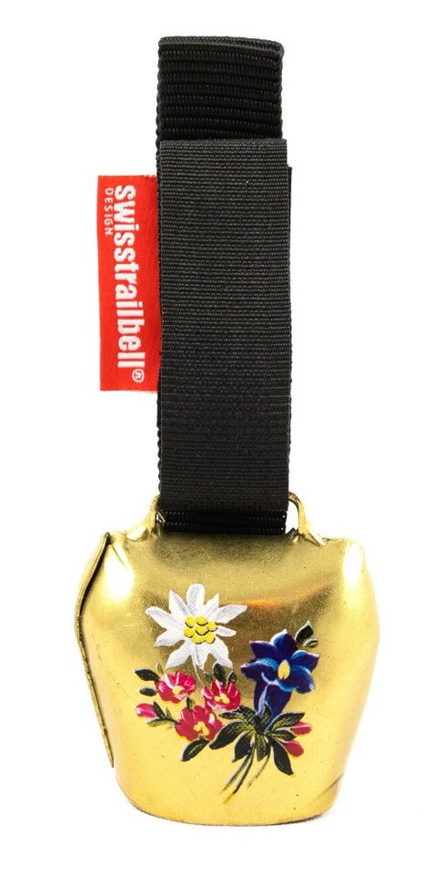 swisstrailbell Fahrradklingel swisstrailbell® Edition Messing mit Alpenblumen, Motiv gedruckt, Trail von swisstrailbell