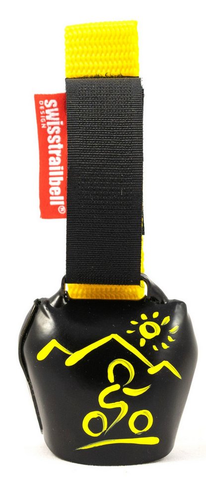 swisstrailbell Fahrradklingel swisstrailbell® Fahrradklingel Black mit gelbem MTB, gelbes Band, Trai von swisstrailbell