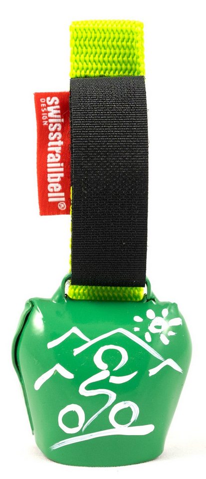 swisstrailbell Fahrradklingel swisstrailbell® fresh Colour-Edition: Grün mit weißem Mountainbiker, g von swisstrailbell