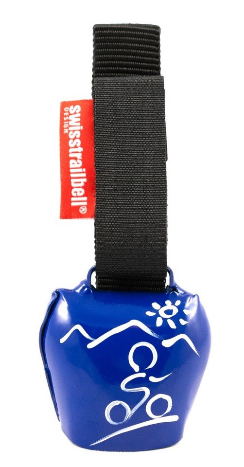 swisstrailbell Fahrradklingel swisstrailbell® fresh Colour: Blau mit weißem Mountainbiker, schwarzes von swisstrailbell