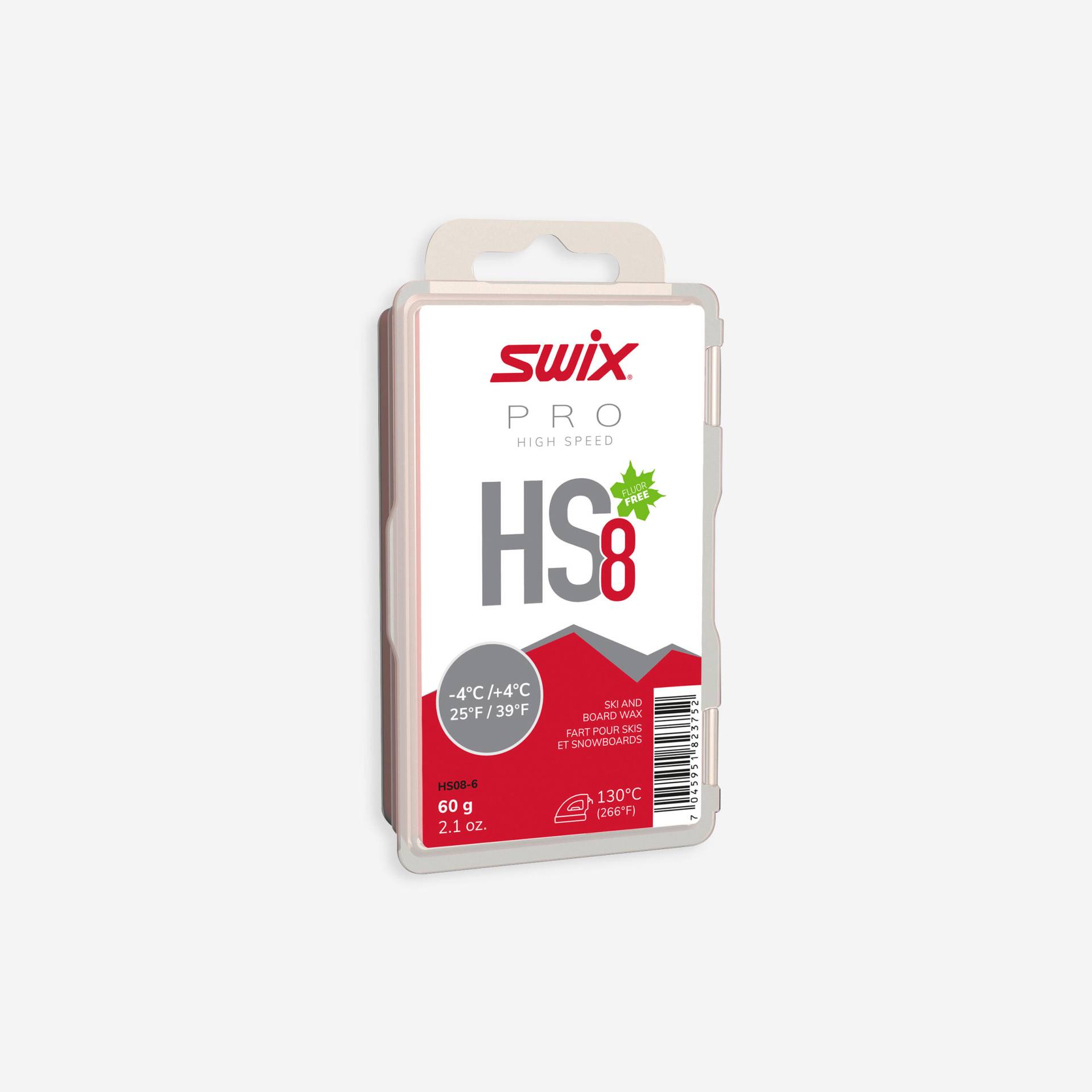 Skiwachs Heißwachs HS8 Red -4/+4 °C 60 g von swix