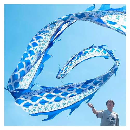 sxpGBP Drachentanz Band, Chinesischer Drachentanz Band, Flowy & Shaking Poi mit verstellbarem Handstab, 3D-Set mit Wulong-Bändern for den Außenbereich (Size : 8 m/26ft Long) von sxpGBP