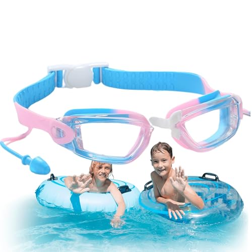 syayw Schwimmbrillen für Kinder,Schwimmbrillen für Kinder | Schwimmbrille Kleinkind-Schwimmbrille mit Ohrstöpseln - Kinder-Schwimmbrille, wasserdichte Schwimmbrille für Outdoor, Meer, Strand von syayw