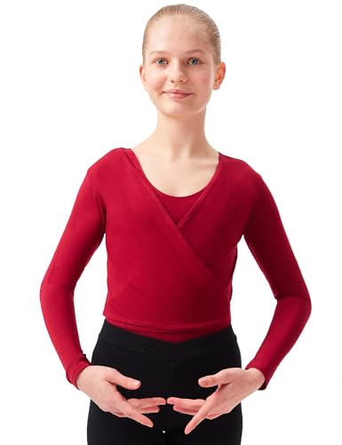 tanzmuster Ballett Wickeljacke Mädchen - Mandy - extra weicher Baumwollstoff - Ballettjacke zum Binden für Kinder - Burgunder 128/134 tanzmuster Ballett Wickeljacke Mädchen - Mandy - extra weicher Baumwollstoff - Ballettjacke zum Binden für Kinder - Burgunder 128/134 von tanzmuster