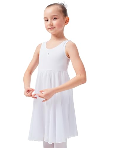 tanzmuster Ballettkleid Helena mit Breiten Trägern und langem Chiffon Röckchen. Besonderer Ballettanzug mit Glitzerstein in weiß, Größe:140/146 tanzmuster Ballettkleid Helena mit Breiten Trägern und langem Chiffon Röckchen. Besonderer Ballettanzug mit Glitzerstein in weiß, Größe:140/146 von tanzmuster