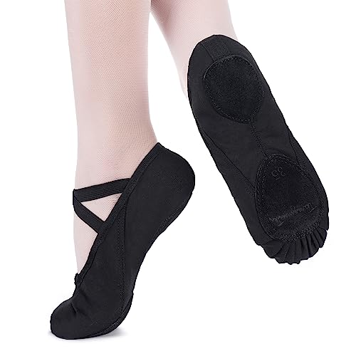 tanzmuster Ballettschuhe Damen - Charlie - Geteilte Ledersohle - schwarz Größe 43- Ballettschläppchen für Erwachsene - Schwarze Tanzschuhe fürs Ballett tanzmuster Ballettschuhe Damen - Charlie - Geteilte Ledersohle - schwarz Größe 43- Ballettschläppchen für Erwachsene - Schwarze Tanzschuhe fürs Ballett von tanzmuster