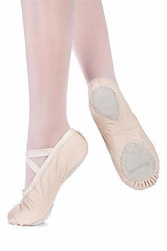 tanzmuster Ballettschuhe Damen - Toni - Leder - Geteilte Ledersohle - Ballettschläppchen für Erwachsene - beige Tanzschuhe fürs Ballett, Sandfarben, 41 tanzmuster Ballettschuhe Damen - Toni - Leder - Geteilte Ledersohle - Ballettschläppchen für Erwachsene - beige Tanzschuhe fürs Ballett, Sandfarben, 41 von tanzmuster