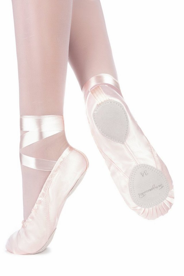 tanzmuster Ballettschuhe Sandy aus Satin mit geteilter Ledersohle Tanzschuh Ballettschläppchen mit Satinband zum Binden für Mädchen tanzmuster Ballettschuhe Sandy aus Satin mit geteilter Ledersohle Tanzschuh Ballettschläppchen mit Satinband zum Binden für Mädchen von tanzmuster