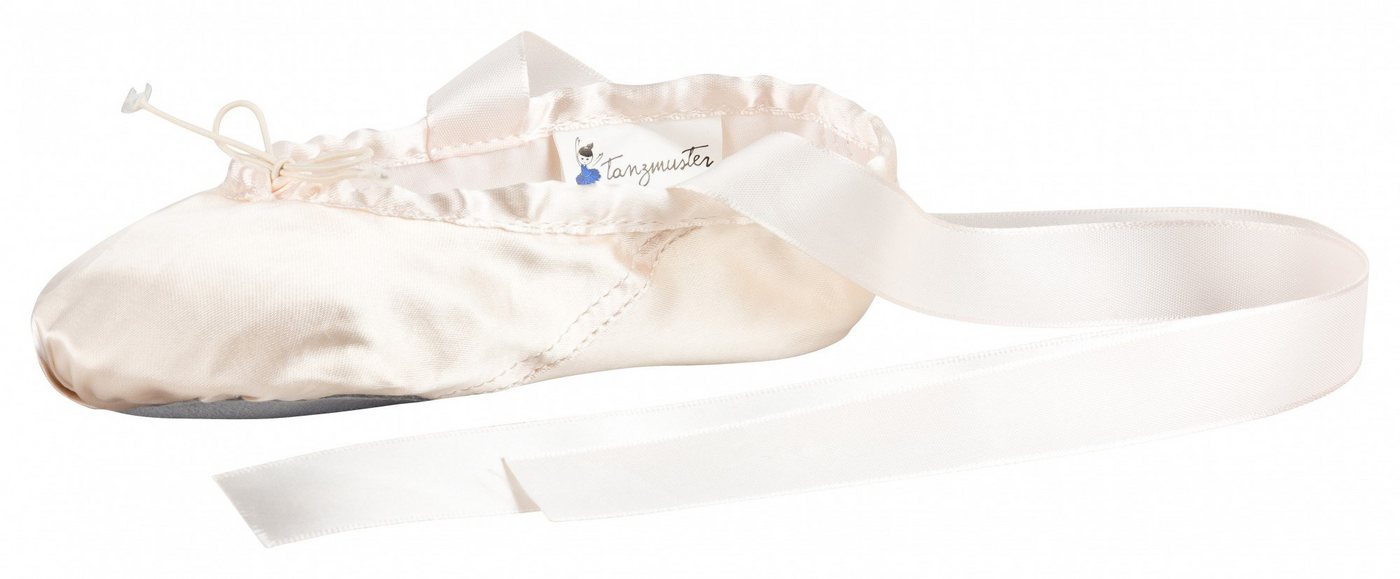tanzmuster Ballettschuhe Terry aus Satin mit ganzer Ledersohle Tanzschuh Ballettschläppchen mit Satinband zum Binden für Mädchen tanzmuster Ballettschuhe Terry aus Satin mit ganzer Ledersohle Tanzschuh Ballettschläppchen mit Satinband zum Binden für Mädchen von tanzmuster