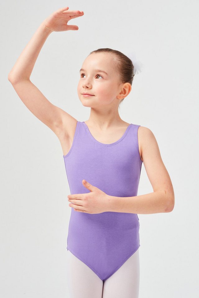 tanzmuster Body Ballettbody Lissy aus weicher Baumwolle ärmelloses Trikot fürs Kinder Ballett von tanzmuster