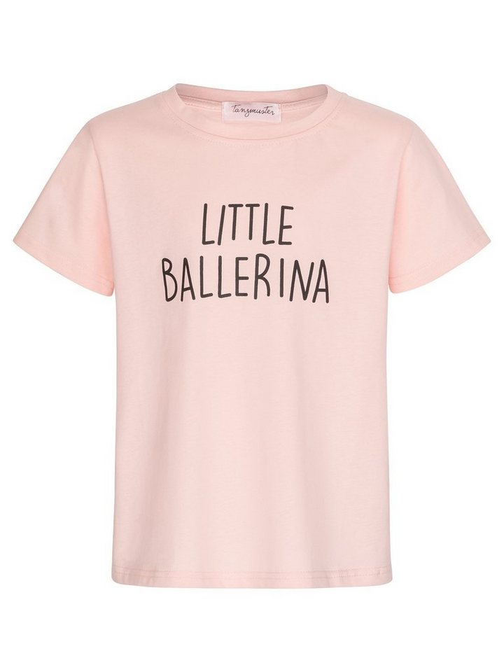 tanzmuster T-Shirt T-Shirt aus 100 % Baumwolle mit Little Ballerina Print Shirt mit Ballett Motiv für Mädchen von tanzmuster