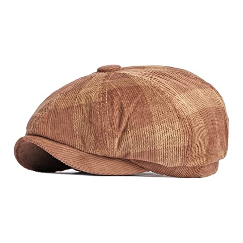 tcax Schiebermütze Herren Frühling Herbst Cord Plaid Newsboy Ivy Caps Flache Schirmmütze Männer Und Frauen Painter Barett Gatsby Hüte, Khaki, 55-60 cm tcax Schiebermütze Herren Frühling Herbst Cord Plaid Newsboy Ivy Caps Flache Schirmmütze Männer Und Frauen Painter Barett Gatsby Hüte, Khaki, 55-60 cm von tcax