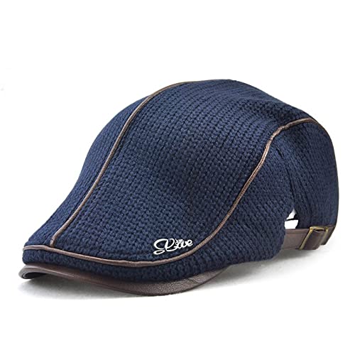 tcax Schiebermütze Herren Herbst-Winter-Häkelmütze Mit Schnalle Entenschnabelmützen Für Herren, Baskenmütze, Damen, Militär, Visiere, Verdicken, Wärmer, Strickmütze, Marineblau, 56-60 cm tcax Schiebermütze Herren Herbst-Winter-Häkelmütze Mit Schnalle Entenschnabelmützen Für Herren, Baskenmütze, Damen, Militär, Visiere, Verdicken, Wärmer, Strickmütze, Marineblau, 56-60 cm von tcax