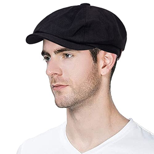 tcax Schiebermütze Herren Lässige Atmungsaktive Zeitungsjungenmütze Frühling Herbst Retro Baskenmütze Hüte Wilde Flut Hüte Unisex Schirmmütze Achteckig Hip Hop Mützen,Schwarz,56-59Cm tcax Schiebermütze Herren Lässige Atmungsaktive Zeitungsjungenmütze Frühling Herbst Retro Baskenmütze Hüte Wilde Flut Hüte Unisex Schirmmütze Achteckig Hip Hop Mützen,Schwarz,56-59Cm von tcax