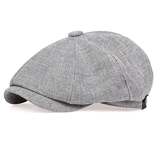 tcax Schiebermütze Herren Lässiger Newsboy-Schirmhut Für Herren, Frühling Und Sommer, Retro-Barett-Hut, Lässiger Hut, Unisex, Achteckiger Hut, Hip-Hop-Hut, Grau, 56-62 cm tcax Schiebermütze Herren Lässiger Newsboy-Schirmhut Für Herren, Frühling Und Sommer, Retro-Barett-Hut, Lässiger Hut, Unisex, Achteckiger Hut, Hip-Hop-Hut, Grau, 56-62 cm von tcax
