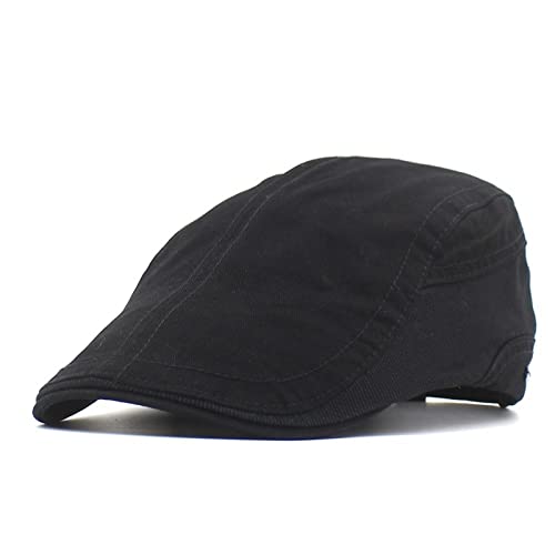 tcax Schiebermütze Herren Solid Newsboy Duckbill Caps Cotton Flat Schirmmütze Outdoor Männer Und Frauen Painter Barett Hüte, Schwarz, 55-60 cm tcax Schiebermütze Herren Solid Newsboy Duckbill Caps Cotton Flat Schirmmütze Outdoor Männer Und Frauen Painter Barett Hüte, Schwarz, 55-60 cm von tcax