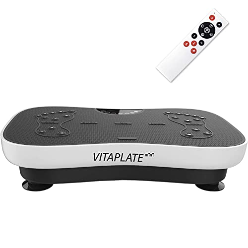@tec Vitaplate Mini Vibrationsplatte mit 99 Trainingsstufen, Display & Fernbedienung, Rüttelplatte für Bauch Beine Po Vibrationstrainer, Fett-Verbrenner von @tec