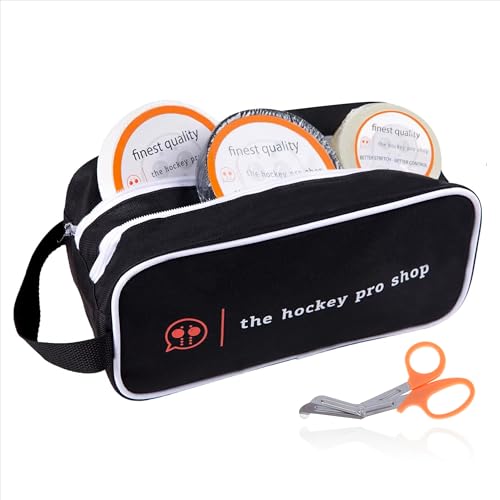 the hockey pro shop Hockey-Tape-Tasche – Hockeyschlägerband, Sockenband, 3 Rollen weißes Hockeyband und Hockeyschere the hockey pro shop Hockey-Tape-Tasche – Hockeyschlägerband, Sockenband, 3 Rollen weißes Hockeyband und Hockeyschere von the hockey pro shop