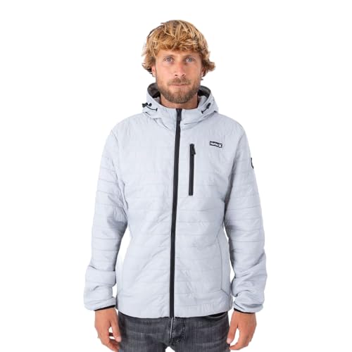 thread collective inc. Herren M Balsam Quilted Packable Jacket Jacke, Light Stone Grey, S von Hurley