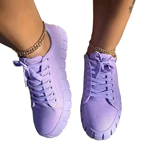 ticticlily Canvas Sneaker Damen Flache Einfarbig Schuhe Atmungsaktive Stoffschuhe Elegante Schnürhalbschuhe Laufschuhe Sommer Outdoor Walkingschuhe Halbschuhe A Violett 40 EU ticticlily Canvas Sneaker Damen Flache Einfarbig Schuhe Atmungsaktive Stoffschuhe Elegante Schnürhalbschuhe Laufschuhe Sommer Outdoor Walkingschuhe Halbschuhe A Violett 40 EU von ticticlily