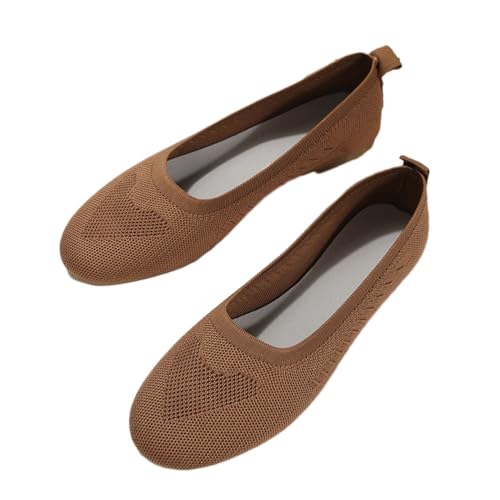 ticticlily Damen Ballerinas Bequem Slip On Knit Kleid Schuhe Flache Schuhe Runde Zehe A Braun 39 EU ticticlily Damen Ballerinas Bequem Slip On Knit Kleid Schuhe Flache Schuhe Runde Zehe A Braun 39 EU von ticticlily