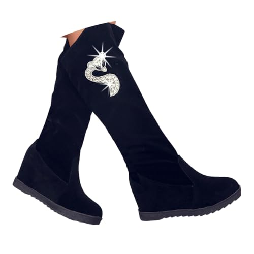 ticticlily Damen Hohe Stiefel Winter Schuhe Warme Leder Reitstiefel Niedrige mit Absatz Komfort Beiläufige Schnalle Langschaft Kniehohe Stiefel D Schwarz 37 EU ticticlily Damen Hohe Stiefel Winter Schuhe Warme Leder Reitstiefel Niedrige mit Absatz Komfort Beiläufige Schnalle Langschaft Kniehohe Stiefel D Schwarz 37 EU von ticticlily