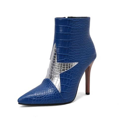 ticticlily Damen Kitten Heels Stiefeletten Stiletto Ankle Boots Spitz Absatz Schlupfstiefel F Blau 39 EU ticticlily Damen Kitten Heels Stiefeletten Stiletto Ankle Boots Spitz Absatz Schlupfstiefel F Blau 39 EU von ticticlily