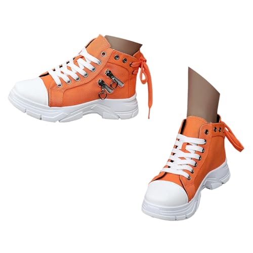 ticticlily Damen Plateau Sneaker mit Blockabsatz Unisex Canvas Sneaker Sportschuhe High Top Turnschuh Denim Casual Frühling Sportschuhe A Orange 44 EU ticticlily Damen Plateau Sneaker mit Blockabsatz Unisex Canvas Sneaker Sportschuhe High Top Turnschuh Denim Casual Frühling Sportschuhe A Orange 44 EU von ticticlily