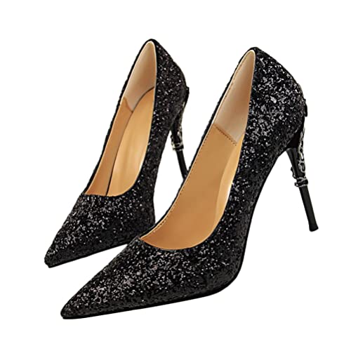 ticticlily Damen Pumps Stiletto mit Strass Spitz High Heel Pailletten Stiletto Kleid Pumps Schuhe für Abschlussball Hochzeit Bankett Party Schwarz 40 EU ticticlily Damen Pumps Stiletto mit Strass Spitz High Heel Pailletten Stiletto Kleid Pumps Schuhe für Abschlussball Hochzeit Bankett Party Schwarz 40 EU von ticticlily