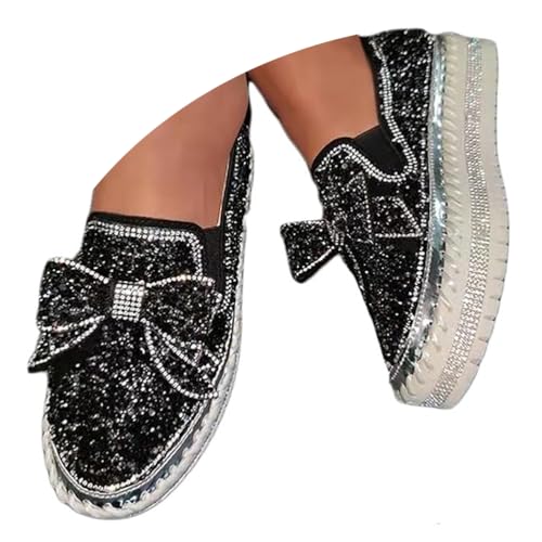 ticticlily Damen Schuhe Mode Strass Pailletten Beiläufig Sport Outdoor Leichtgewichts Laufschuhe Schnürsenkel Walkingschuhe Wanderschuhe D Schwarz 41 EU ticticlily Damen Schuhe Mode Strass Pailletten Beiläufig Sport Outdoor Leichtgewichts Laufschuhe Schnürsenkel Walkingschuhe Wanderschuhe D Schwarz 41 EU von ticticlily