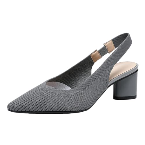 ticticlily Damen Spitzschuh Slingback Pumps Blockabsatz Knöchelriemen Kleid Sandalen A1 Grau 41 EU ticticlily Damen Spitzschuh Slingback Pumps Blockabsatz Knöchelriemen Kleid Sandalen A1 Grau 41 EU von ticticlily