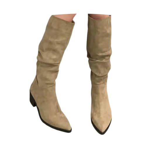 ticticlily Damen Stiefel Boots Schlupfstiefel Cowboy Boots Lang Stiefeletten Winterschuhe E1 Khaki 38 ticticlily Damen Stiefel Boots Schlupfstiefel Cowboy Boots Lang Stiefeletten Winterschuhe E1 Khaki 38 von ticticlily