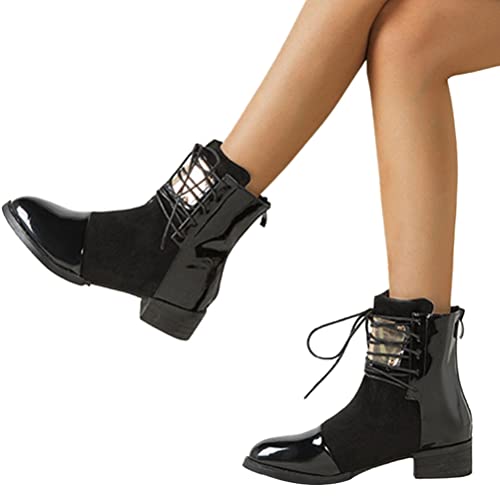 ticticlily Damen Stiefeletten Blockabsatz Flache Stiefel Herbst Frauen Spitze Zehe Schuhe Reißverschluss Schnürstiefel Winterstiefel A Schwarz 38 EU ticticlily Damen Stiefeletten Blockabsatz Flache Stiefel Herbst Frauen Spitze Zehe Schuhe Reißverschluss Schnürstiefel Winterstiefel A Schwarz 38 EU von ticticlily