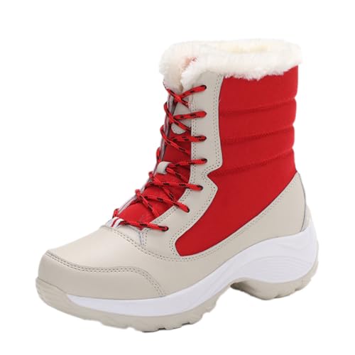 ticticlily Damen Winterstiefel Winterschuhe Warm Gefüttert Winter Boots Schneestiefel rutschfeste Mittelhoher Wanderschuhe C Rot 42 EU ticticlily Damen Winterstiefel Winterschuhe Warm Gefüttert Winter Boots Schneestiefel rutschfeste Mittelhoher Wanderschuhe C Rot 42 EU von ticticlily