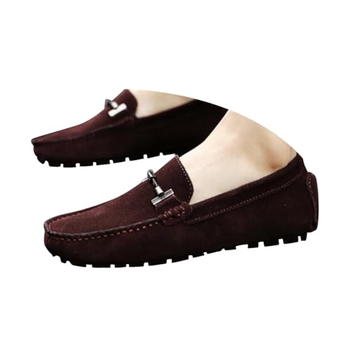 ticticlily Herren Schuhe Sommer Klassische Mokassins Flache Slipper Slip on Penny Loafer Weich Comfort Schuhe Bootsschuhe B Kaffee 47 EU von ticticlily