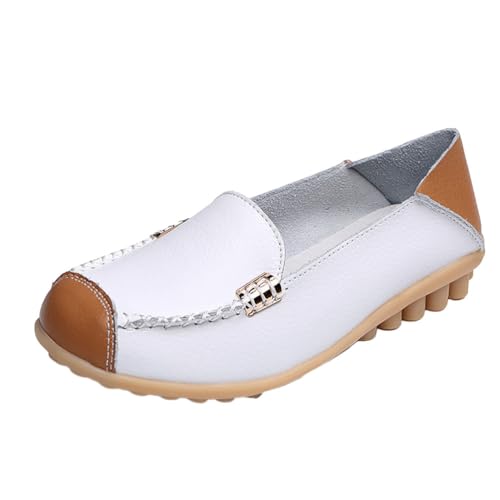 ticticlily Lässige Damen Loafer mit Flacher Metallschnalle Bequeme Leichte Loafer Leder Slip on Outdoor Moccasion Bootsschuhe E Weiß 38 EU ticticlily Lässige Damen Loafer mit Flacher Metallschnalle Bequeme Leichte Loafer Leder Slip on Outdoor Moccasion Bootsschuhe E Weiß 38 EU von ticticlily