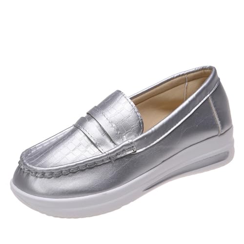 ticticlily Loafers Damen Plateauschuhe Platform Bootschuhe Wanderschuhe Slip-On Loafer Schuhe Casual Einzelne Schuhe Mokassins A Silber 41 EU ticticlily Loafers Damen Plateauschuhe Platform Bootschuhe Wanderschuhe Slip-On Loafer Schuhe Casual Einzelne Schuhe Mokassins A Silber 41 EU von ticticlily