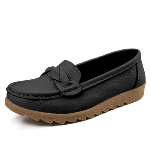 ticticlily Mokassins Damen Schuhe Bootsschuhe Vintage Weiches Leder Halbschuhe Sommer rutschfest Loafers Flache Wanderschuhe A Schwarz 38 EU ticticlily Mokassins Damen Schuhe Bootsschuhe Vintage Weiches Leder Halbschuhe Sommer rutschfest Loafers Flache Wanderschuhe A Schwarz 38 EU von ticticlily