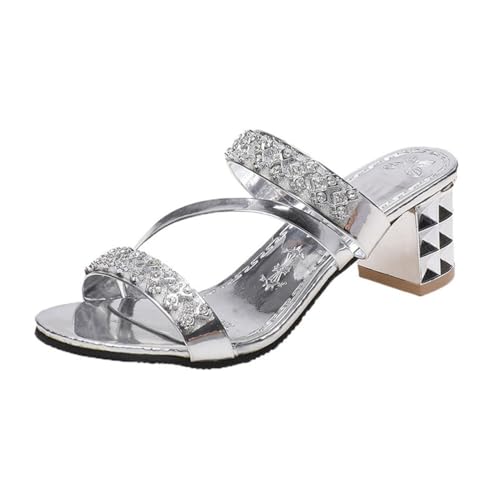 ticticlily Pantoletten Damen Mit Absatz Bequem Sandalen Damen Sommer Elegant Sandaletten Sommerschuhe F Silber 43 EU ticticlily Pantoletten Damen Mit Absatz Bequem Sandalen Damen Sommer Elegant Sandaletten Sommerschuhe F Silber 43 EU von ticticlily