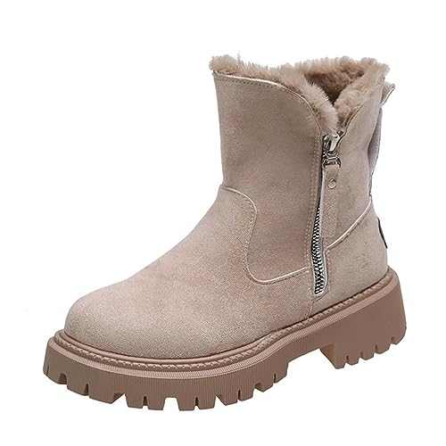 ticticlily Stiefeletten Damen Schneestiefel mit Futter Herbst Winter Winterstiefel Wasserdicht für Komfort und Wärme B Beige 38 EU ticticlily Stiefeletten Damen Schneestiefel mit Futter Herbst Winter Winterstiefel Wasserdicht für Komfort und Wärme B Beige 38 EU von ticticlily