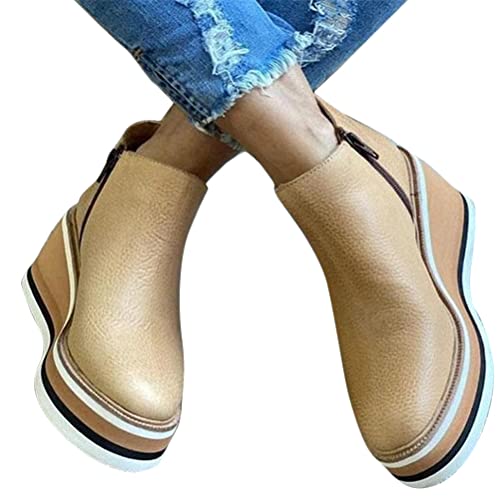 ticticlily Stiefel Damen Winterschuhe Stiefel Stiefeletten Seitlicher Reißverschluss Draussen Boots Arbeitsstiefel Wandern Khaki 38 EU ticticlily Stiefel Damen Winterschuhe Stiefel Stiefeletten Seitlicher Reißverschluss Draussen Boots Arbeitsstiefel Wandern Khaki 38 EU von ticticlily