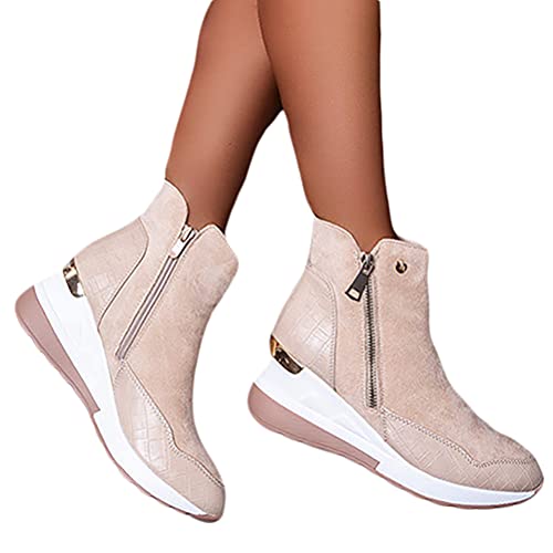 ticticlily Stiefeletten Damen Wildleder Low Cut Stiefel Spitze Stiefel Kurze Stiefel Frauen Ankle Boots mit Reissverschluss Schnürstiefelette Winterschuhe Causal Beige 40 EU ticticlily Stiefeletten Damen Wildleder Low Cut Stiefel Spitze Stiefel Kurze Stiefel Frauen Ankle Boots mit Reissverschluss Schnürstiefelette Winterschuhe Causal Beige 40 EU von ticticlily