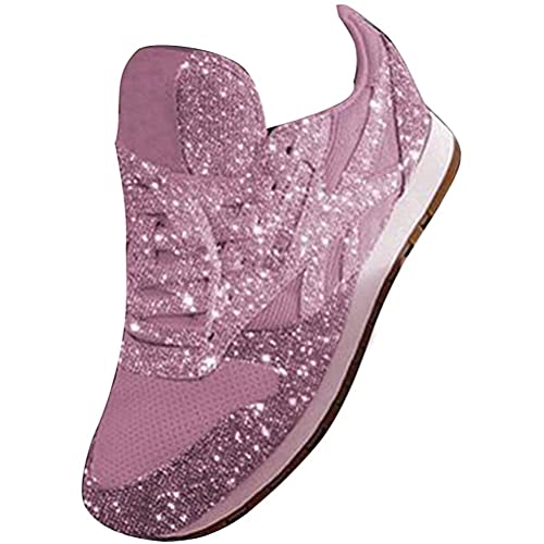 ticticlily Turnschuhe Damen Atmungsaktiv Leichtgewichts Laufschuhe Damen Sportschuhe für Outdoor Einfarbige Plateau Sportschuhe Freizeitschuhe mit Pailletten Rosa 37 EU ticticlily Turnschuhe Damen Atmungsaktiv Leichtgewichts Laufschuhe Damen Sportschuhe für Outdoor Einfarbige Plateau Sportschuhe Freizeitschuhe mit Pailletten Rosa 37 EU von ticticlily