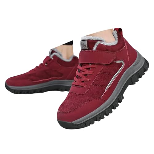 ticticlily Damen Winterstiefel mit Warmem Fellfutter Stiefeletten rutschfeste Wanderschuhe für Outdoor Skifahren Winterstiefeletten für Damen C Rot 40 EU ticticlily Damen Winterstiefel mit Warmem Fellfutter Stiefeletten rutschfeste Wanderschuhe für Outdoor Skifahren Winterstiefeletten für Damen C Rot 40 EU von ticticlily