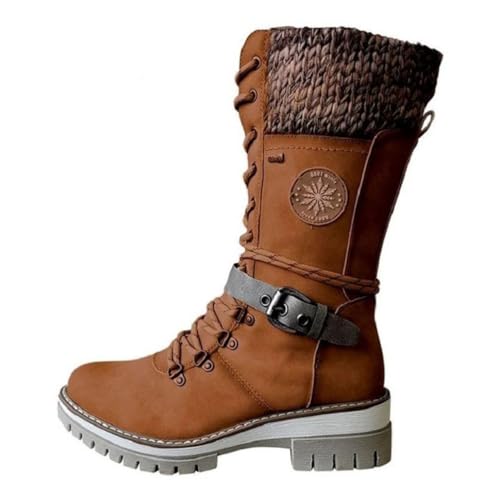 ticticlily Winterstiefel Damen Wasserdicht Gefüttert Mittelhoher Schneestiefel Schlupfstiefel Thermostiefel Mid Calf Boots Dauerhaft Round Toe Stiefel Braun 39 EU ticticlily Winterstiefel Damen Wasserdicht Gefüttert Mittelhoher Schneestiefel Schlupfstiefel Thermostiefel Mid Calf Boots Dauerhaft Round Toe Stiefel Braun 39 EU von ticticlily