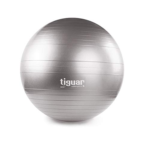 tiguar Gymnastikball Safety Plus 65 cm grau Sitzball Beckendboden Gleichgewicht von tiguar